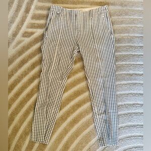 ANTHROPOLOGIE Essential Slim Pants Size 2 Womens Black/White Checkered Stretchy
